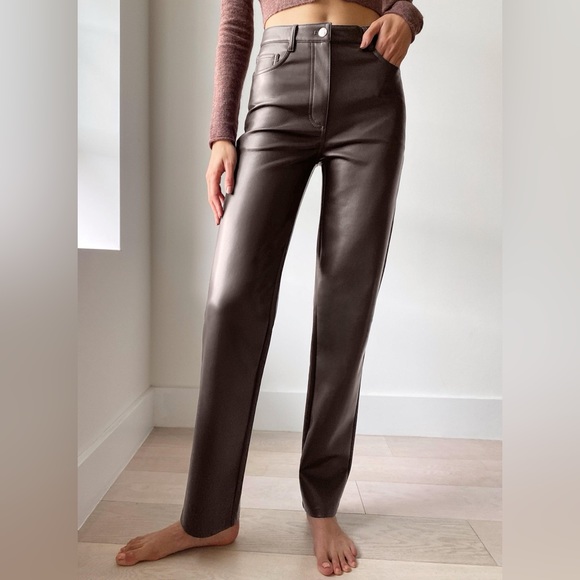Aritzia Wilfred Melina Pants - size 0 - Rich mocha brown - Picture 2 of 5
